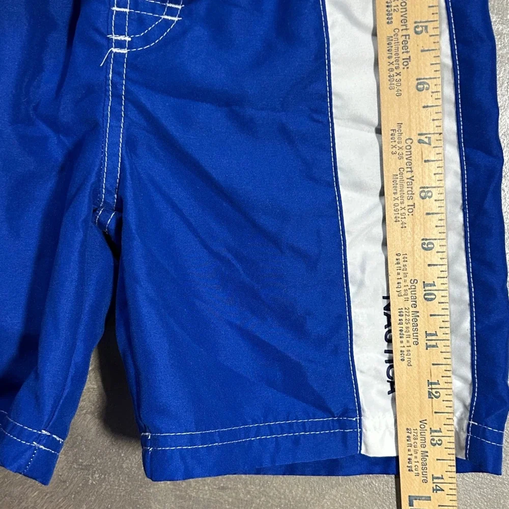 Nautica Boy's Swim Trunks Shorts Blue Red White Colorblock Size‎ Medium